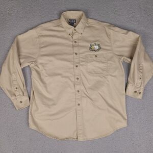 Bike Week 2005 Shirt‎ Mens Large Brown Button Up Chambray Daytona FL Eagle USA